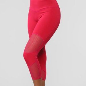 Fashion Nova pink mesh capri work out leggings